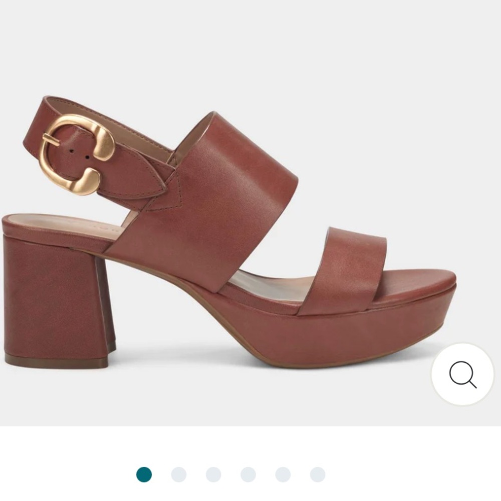 AEROSOLES Brown Leather Platform Sandals